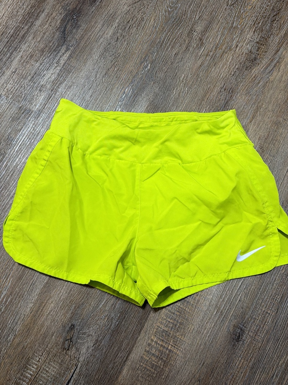 Nike Women's Bright Neon Yellow Athletic Running Shorts